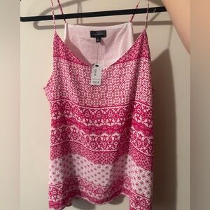 NWT Pink and White Patterned Camisole